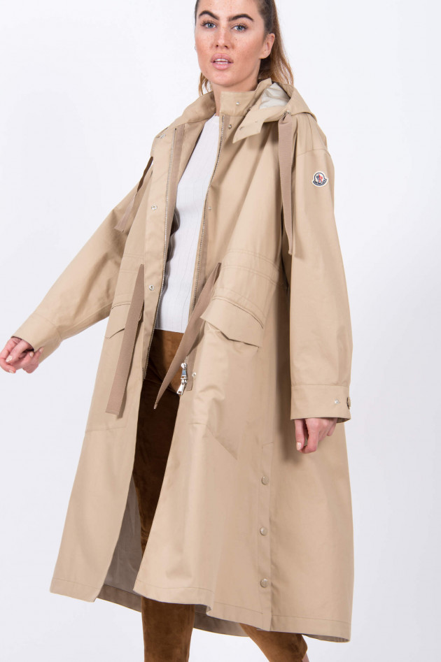 Moncler Langer Trenchcoat MOUTARDE in Beige