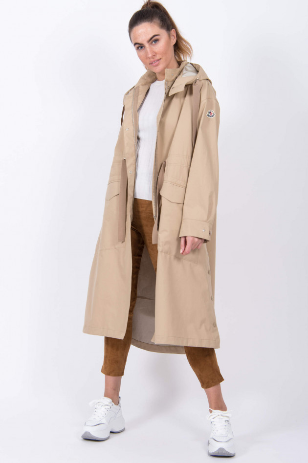 Moncler Langer Trenchcoat MOUTARDE in Beige