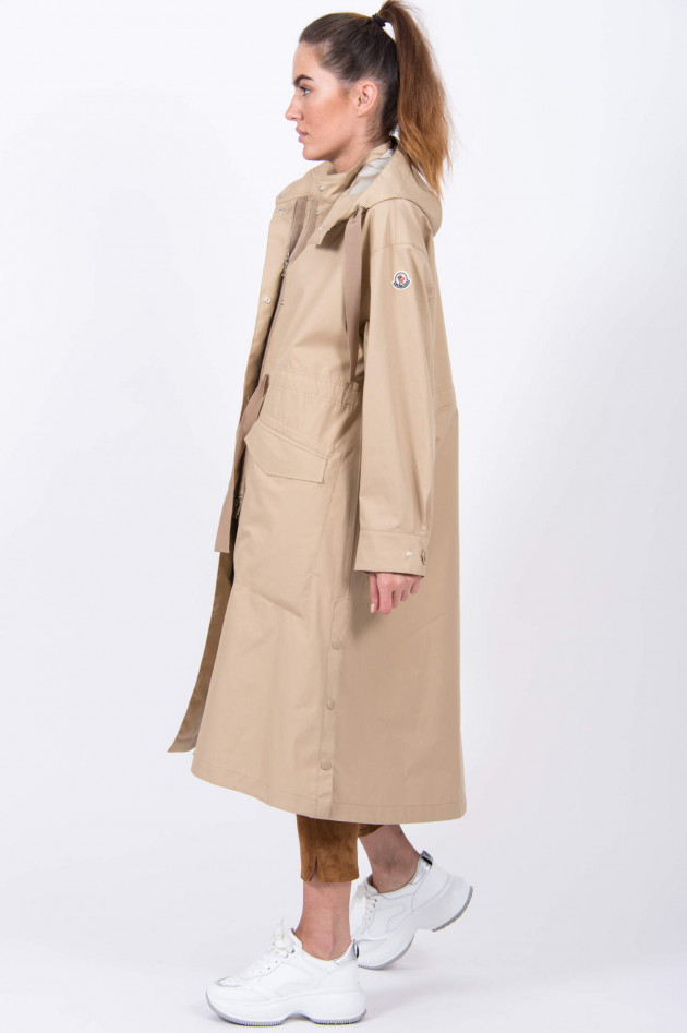 Moncler Langer Trenchcoat MOUTARDE in Beige