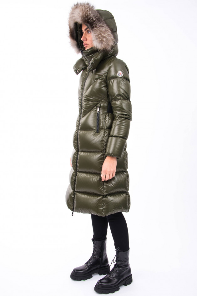 Moncler Daunenmantel RIBAFUR in Oliv