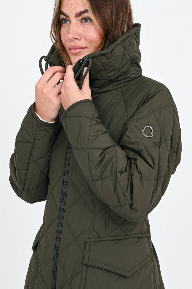 Moncler Midi-Mantel CAPRIER mit Rautenstepp in Oliv