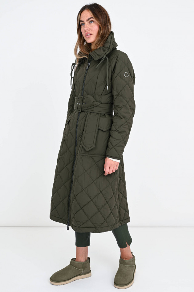 Moncler Midi-Mantel CAPRIER mit Rautenstepp in Oliv