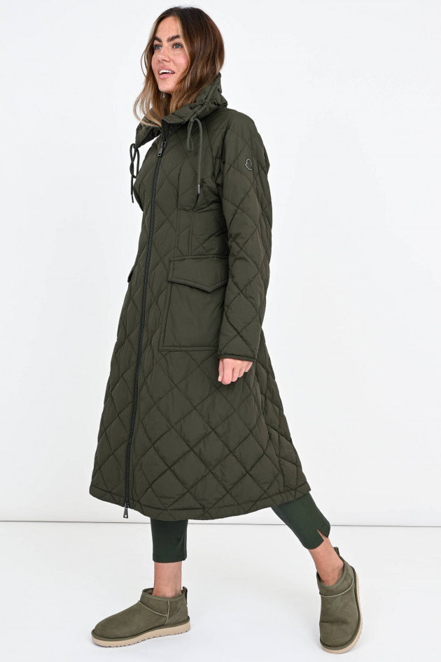 Moncler Midi-Mantel CAPRIER mit Rautenstepp in Oliv