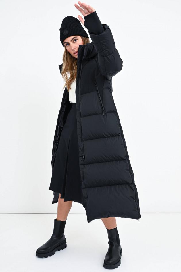 Moncler Langer Daunenmantel HELIOTROPE in Schwarz