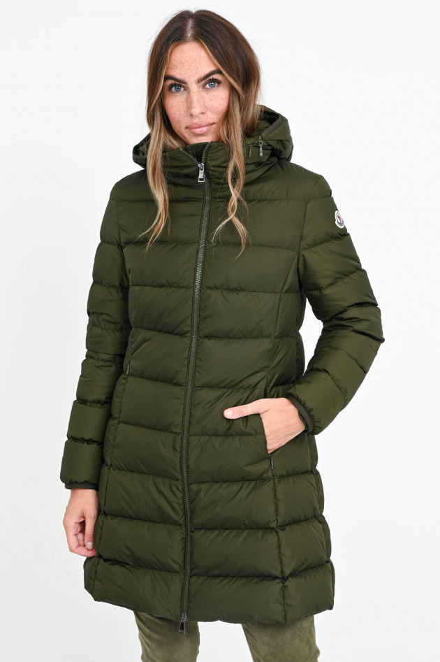 Moncler Langer Daunenmantel GIE in Oliv