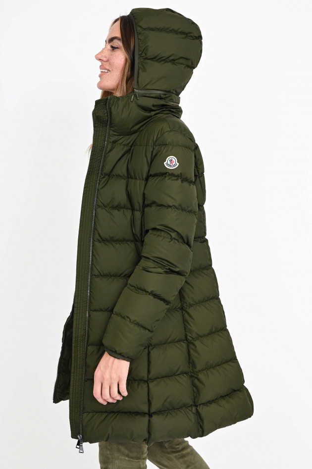 Moncler Langer Daunenmantel GIE in Oliv