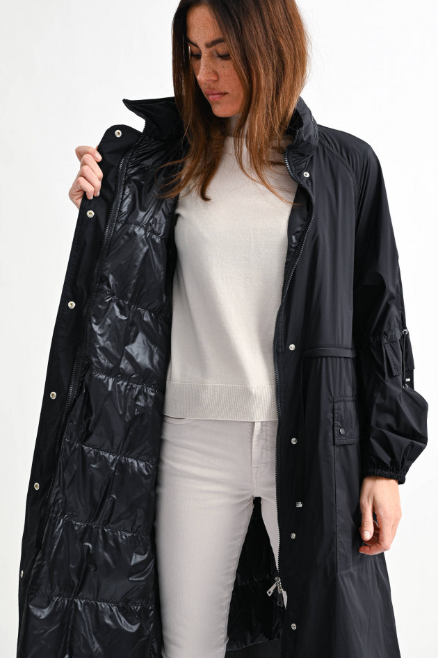 Moncler Langer Parka LINS in Schwarz