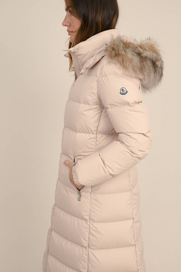 Moncler Langer Daunenmantel FUDSON in Nude