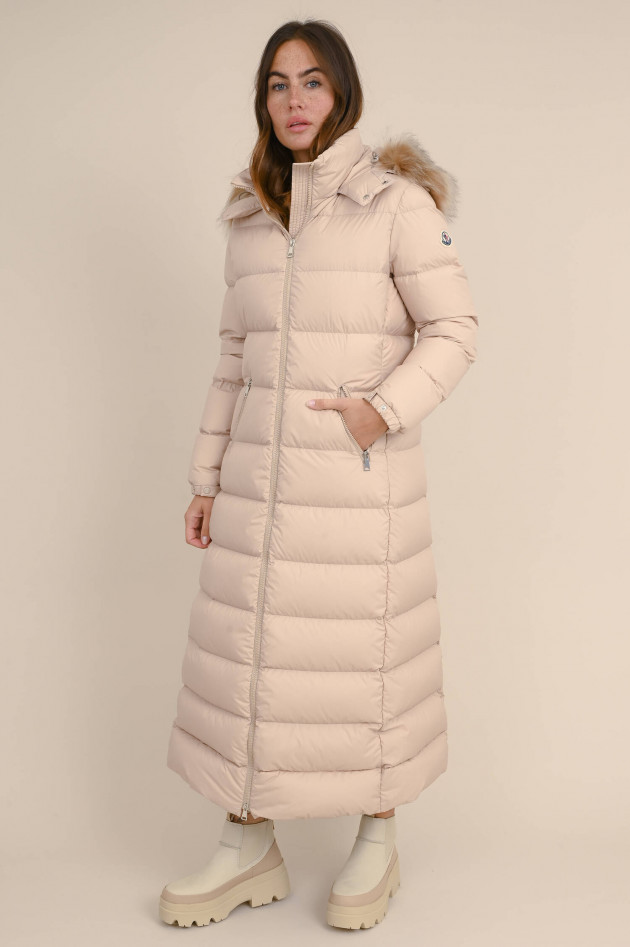 Moncler Langer Daunenmantel FUDSON in Nude