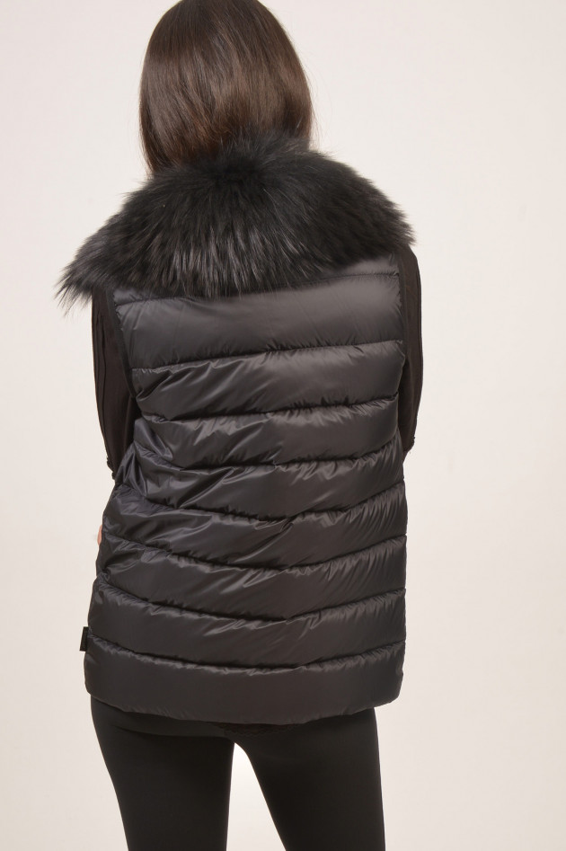 Moncler Wollmantel mit Daunengilet Buxus in Schwarz