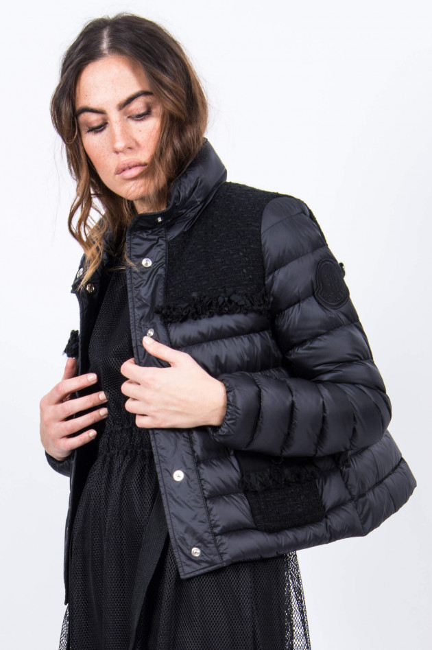 Moncler Daunenjacke LUNAIRE mit Tweed-Details in Schwarz