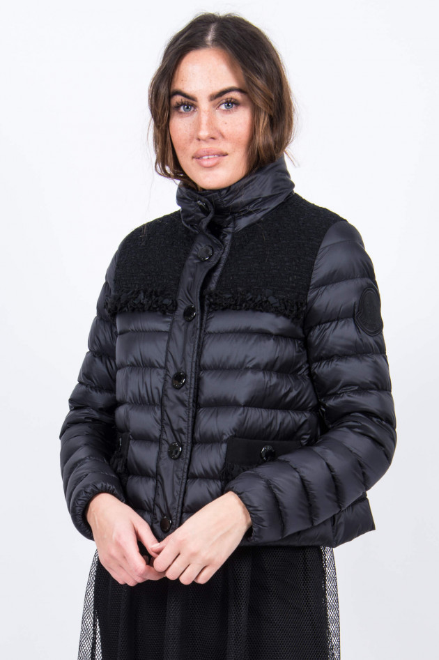 Moncler Daunenjacke LUNAIRE mit Tweed-Details in Schwarz