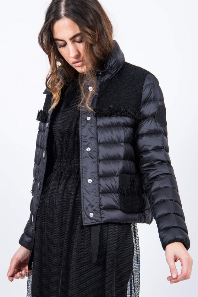 Moncler Daunenjacke LUNAIRE mit Tweed-Details in Schwarz