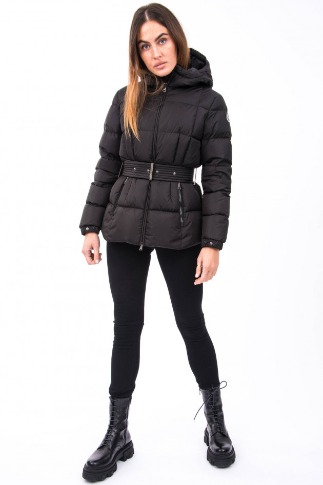 Moncler Daunenjacke mit Gürtel in Schwarz