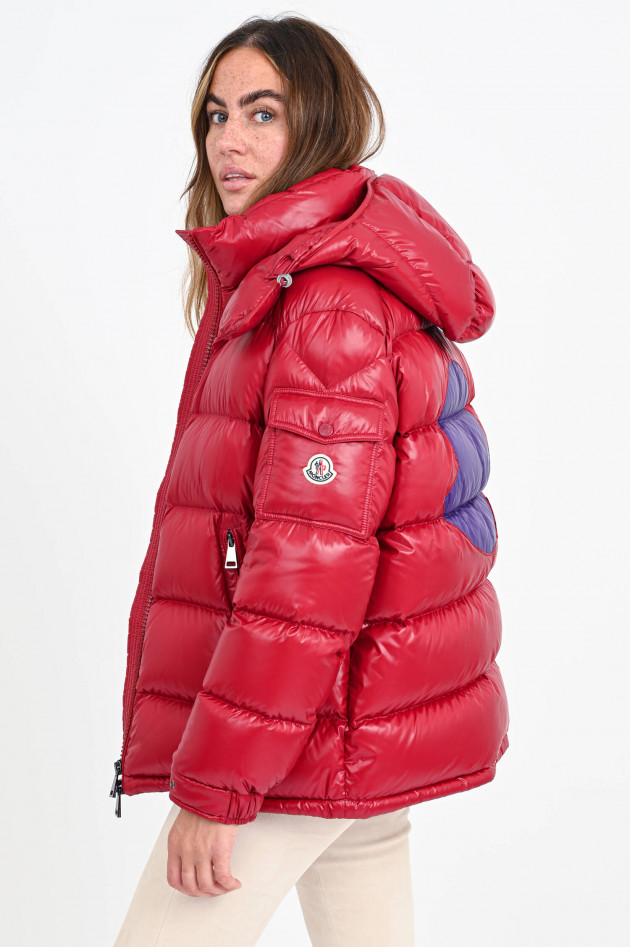 Moncler Daunenstepp-Jacke FUSTET mit XL-Logo in Rot/Lila