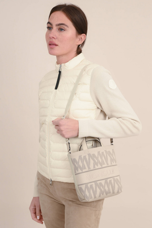 Moncler Hybrid Jacke mit Material Mix in Vanille