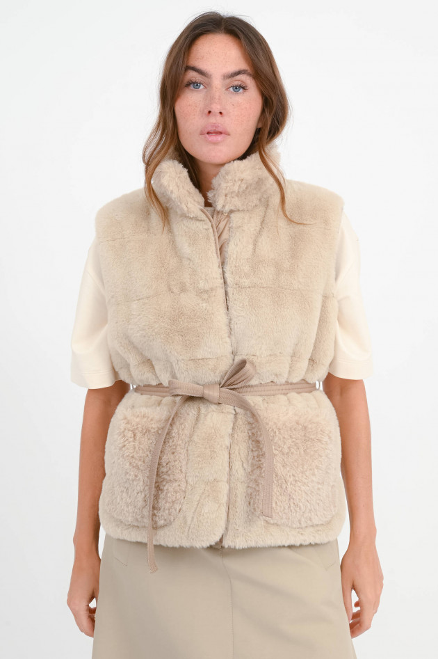 Moncler DaunenwesteJOUI aus Kunstfell in Creme
