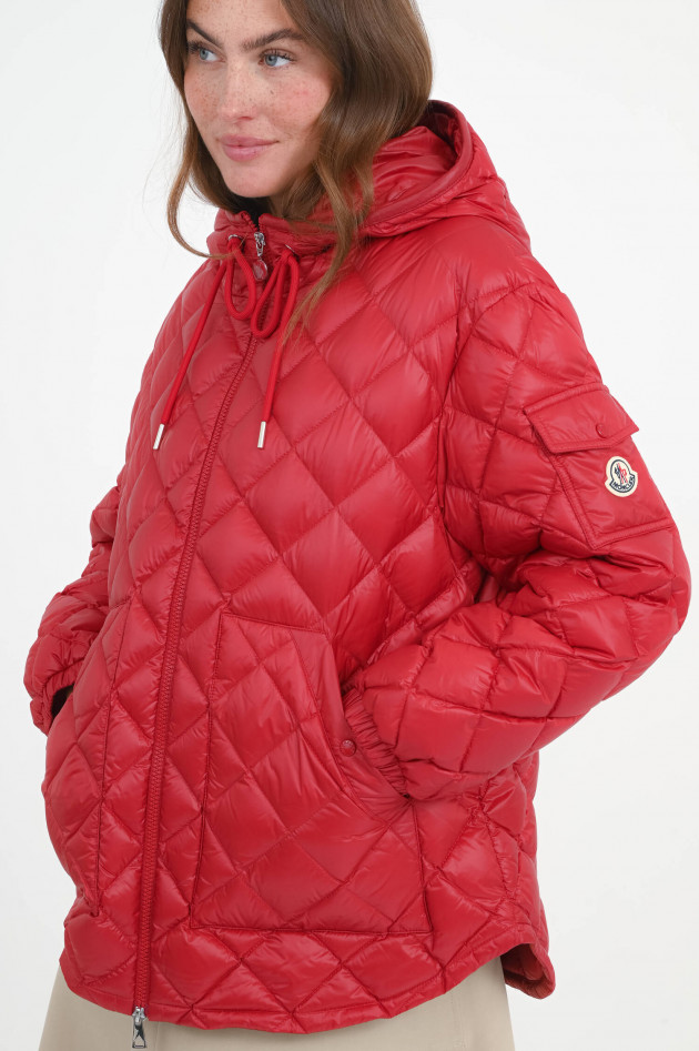 Moncler Oversize-Steppjacke in Cherry Red