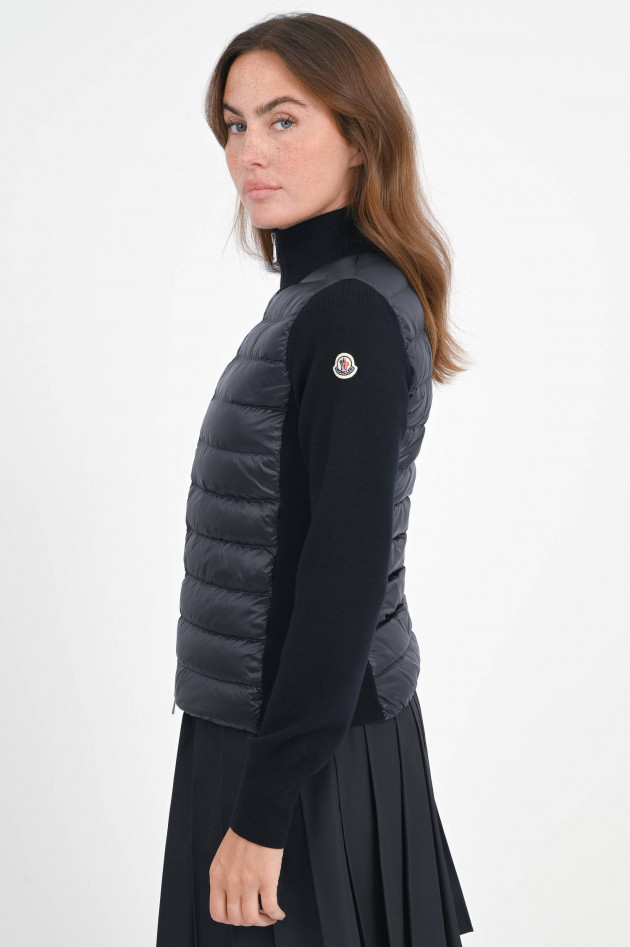 Moncler Hybrid Strickjacke mit Stehkragen in Midnight