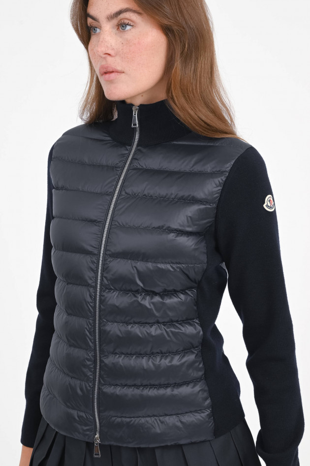 Moncler Hybrid Strickjacke mit Stehkragen in Midnight
