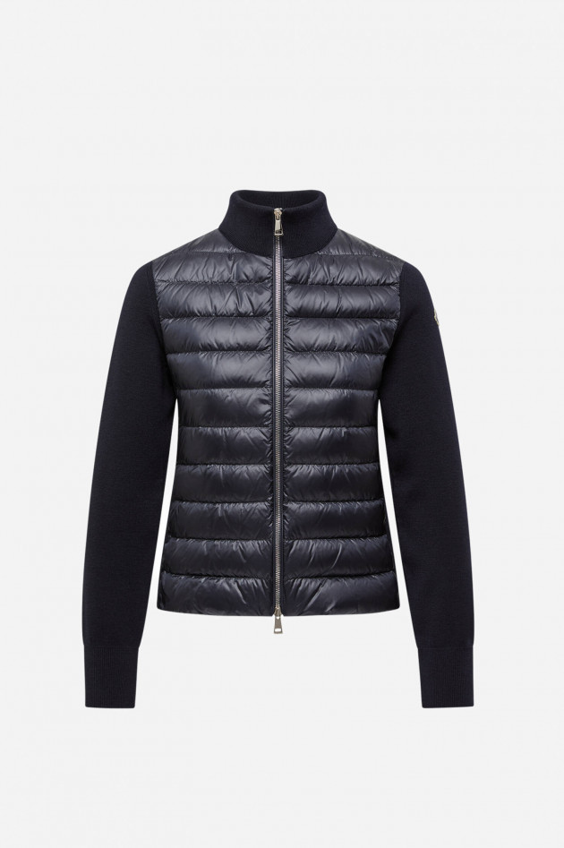 Moncler Hybrid Strickjacke mit Stehkragen in Midnight