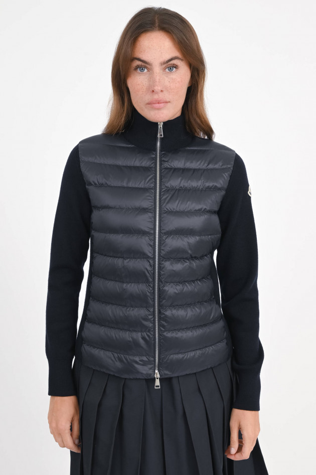 Moncler Hybrid Strickjacke mit Stehkragen in Midnight