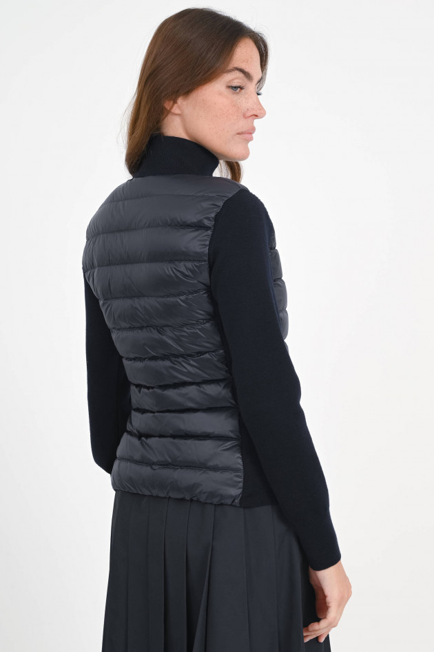 Moncler Hybrid Strickjacke mit Stehkragen in Midnight