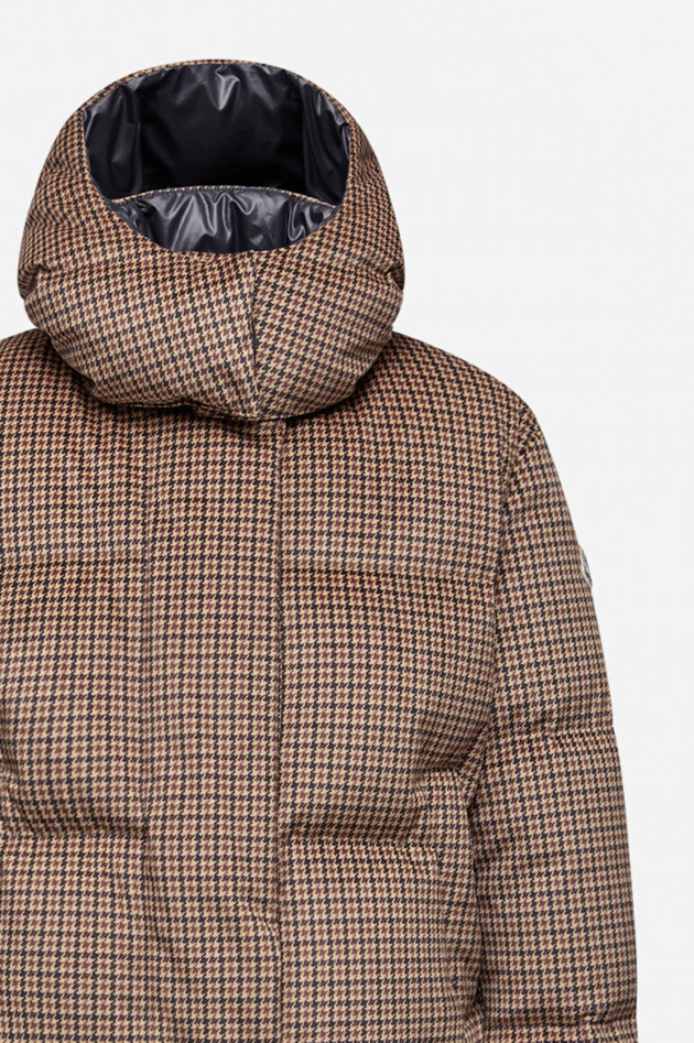 Moncler Daunenjacke QUIERZY mit Hahnentrittmuster in Braun