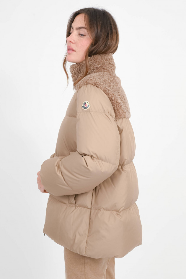 Moncler Daunenjacke ESNAIE mit Teddyfleece in Beige