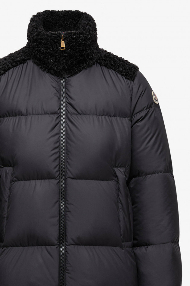 Moncler Daunenjacke mit Teddyfleece in Schwarz