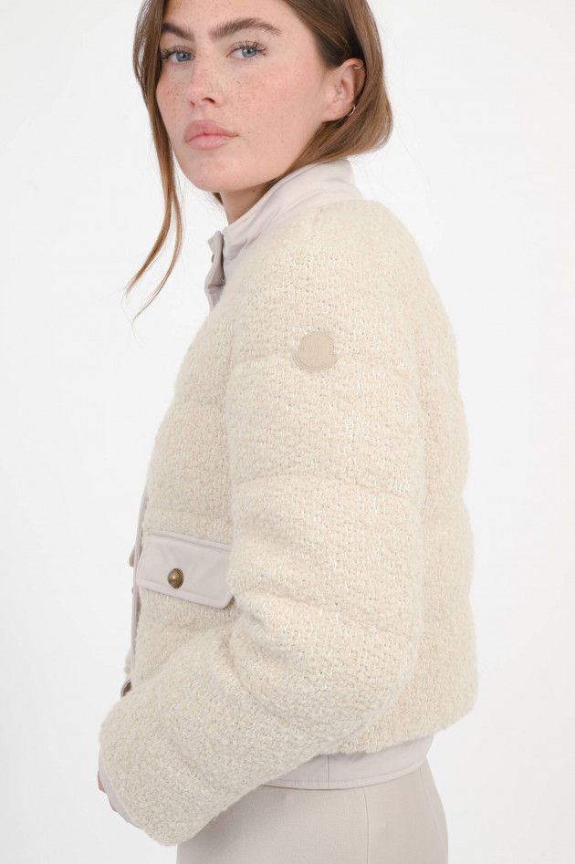 Moncler Bouclé Daunenjacke BLANDY in Creme