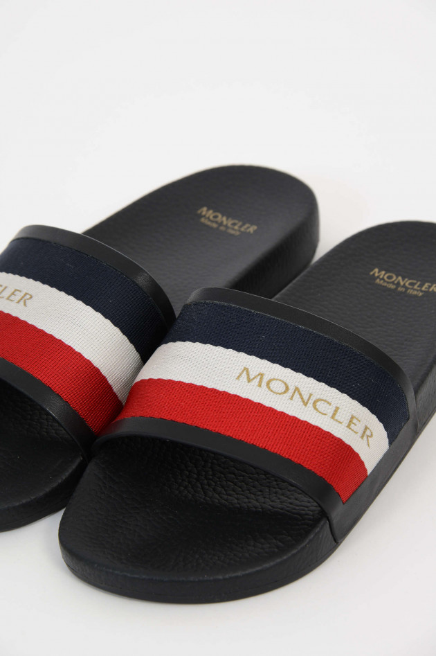 Moncler Sandale aus Leder in Schwarz/Weiß/Rot