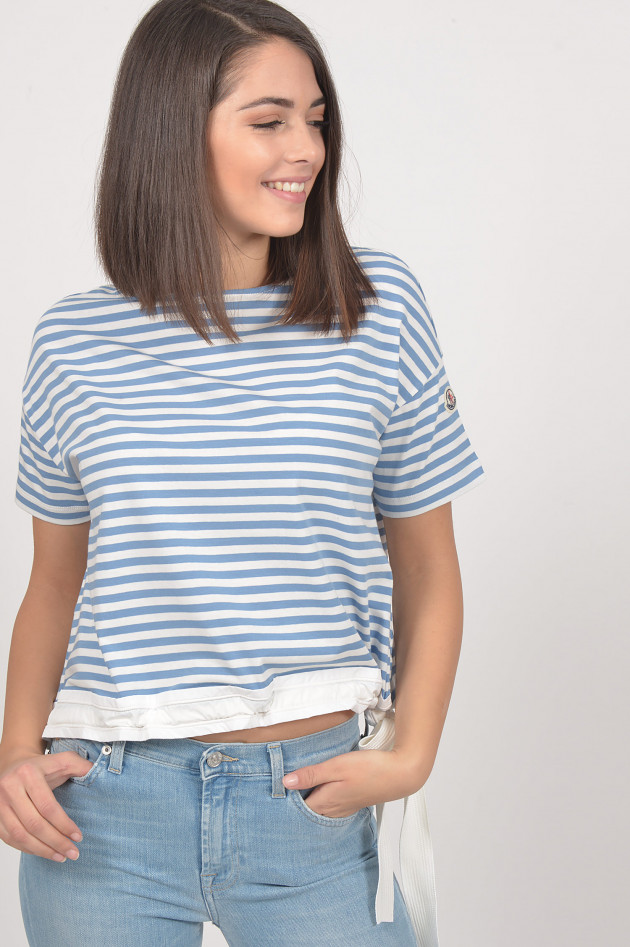 Moncler T-Shirt in Blau/Weiß gestreift