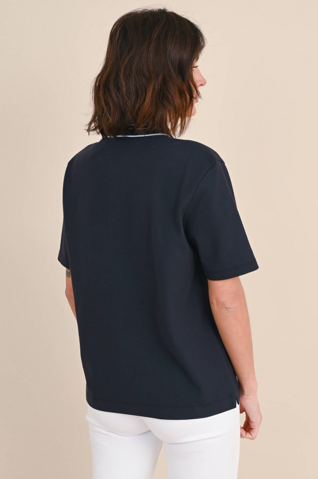 Moncler Poloshirt mit Streifen-Details in Midnight