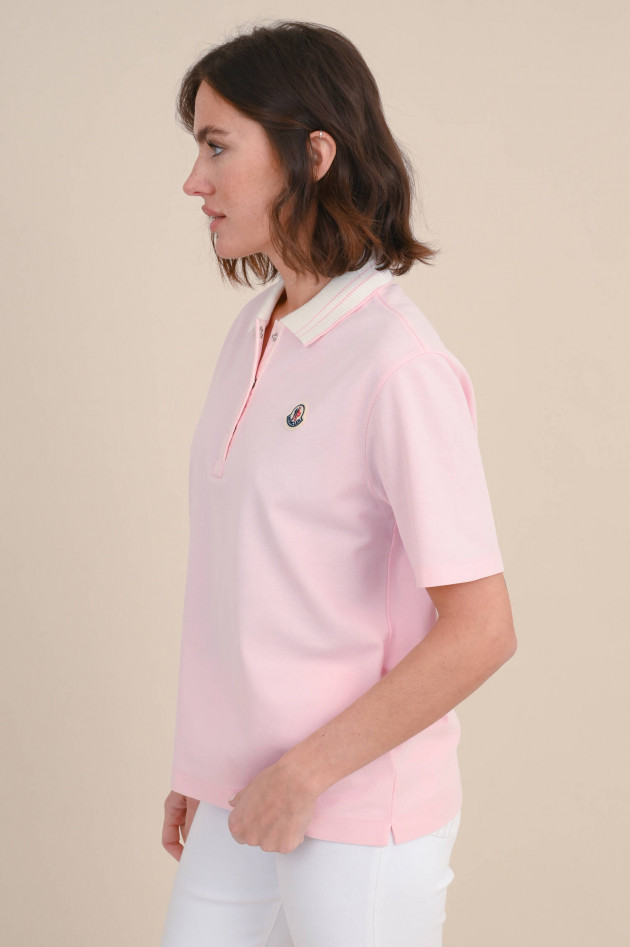 Moncler Poloshirt mit Streifen-Details in Rosa