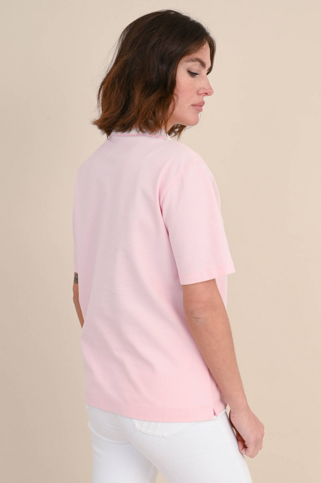 Moncler Poloshirt mit Streifen-Details in Rosa