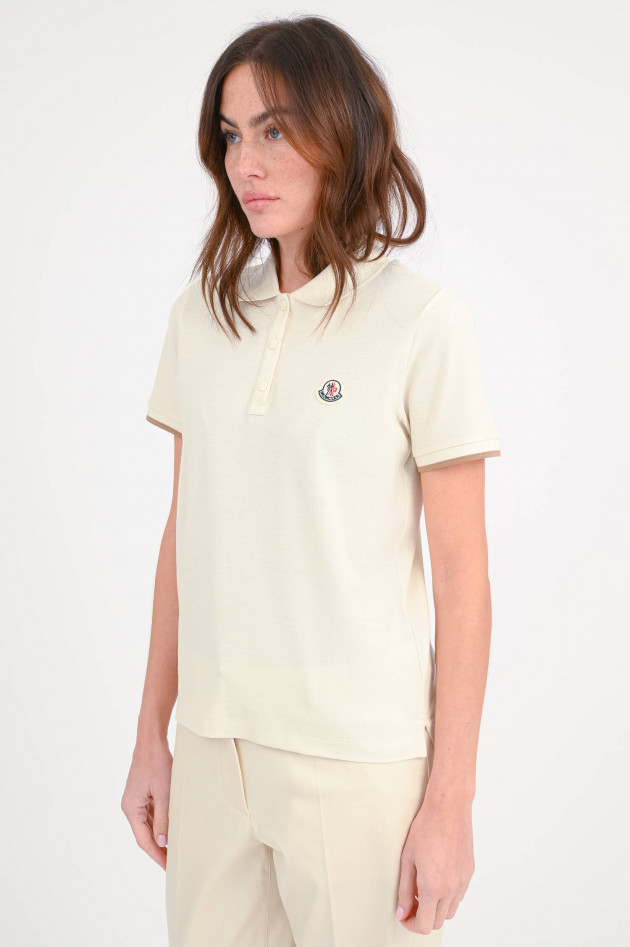 Moncler Polo-Shirt in Creme/Braun