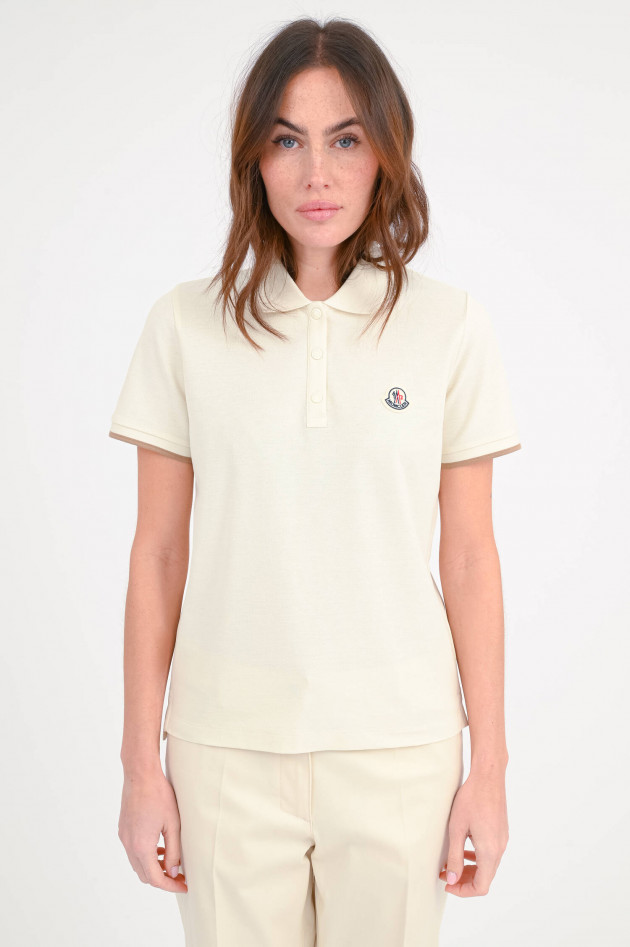 Moncler Polo-Shirt in Creme/Braun