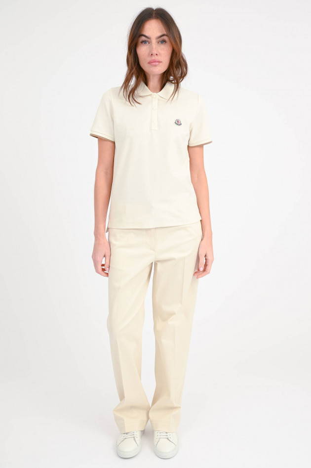 Moncler Polo-Shirt in Creme/Braun