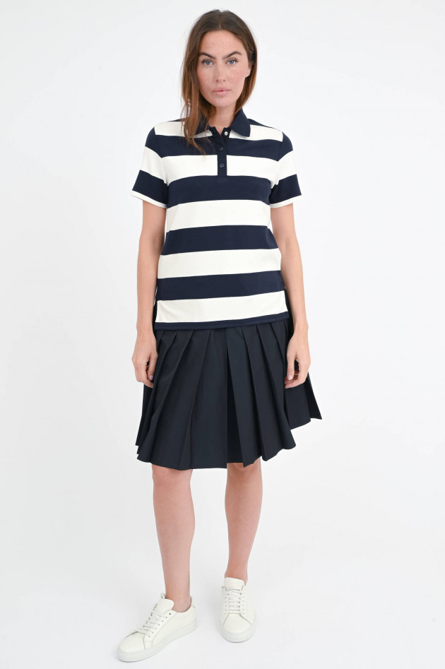 Moncler Gestreiftes Poloshirt in Navy/Creme