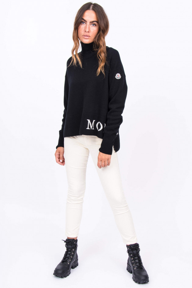 Moncler Pullover mit Stehkragen in Schwarz