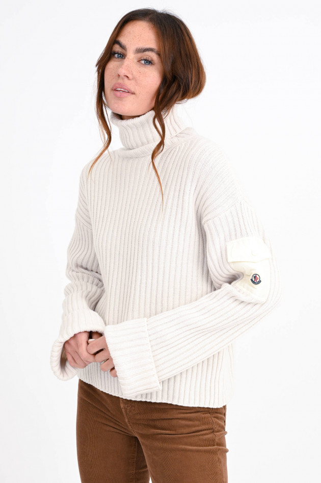 Moncler Strickpullover mit Rollkragen in Offwhite