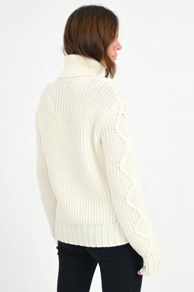 Moncler Pullover mit Zopfmuster in Creme