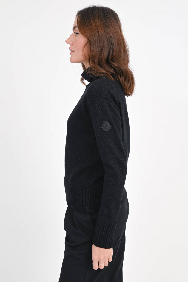 Moncler Rollkragen mit Glitzer in Schwarz