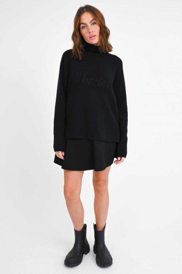 Moncler Pullover mit gesticktem Logo in Schwarz