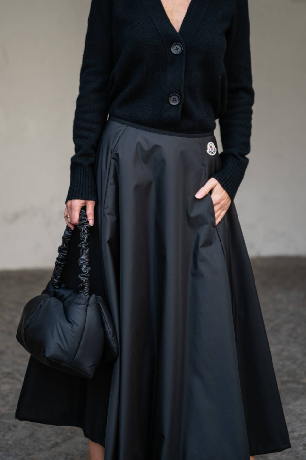 Moncler Midi Rock aus Taft in Schwarz