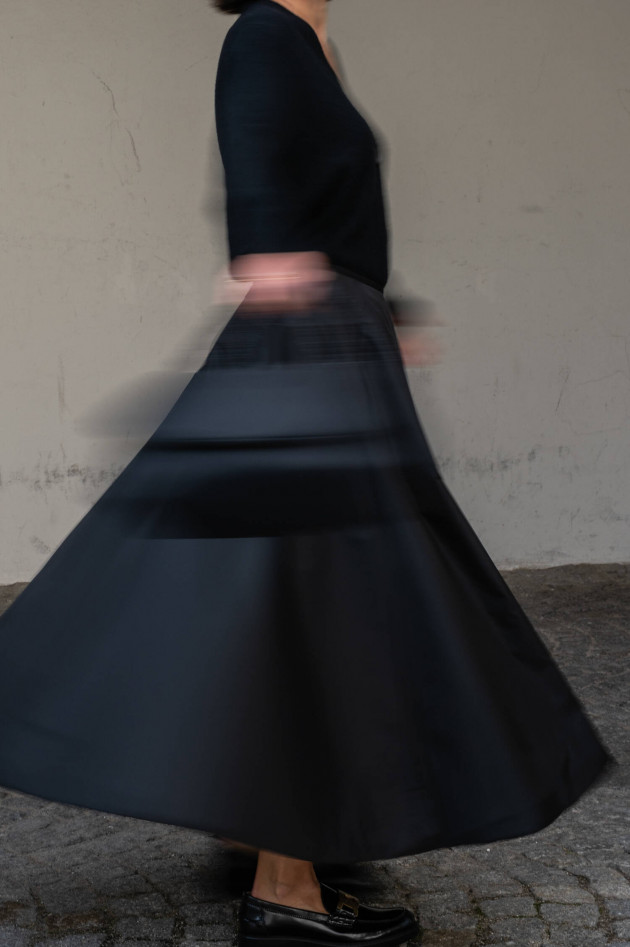 Moncler Midi Rock aus Taft in Schwarz