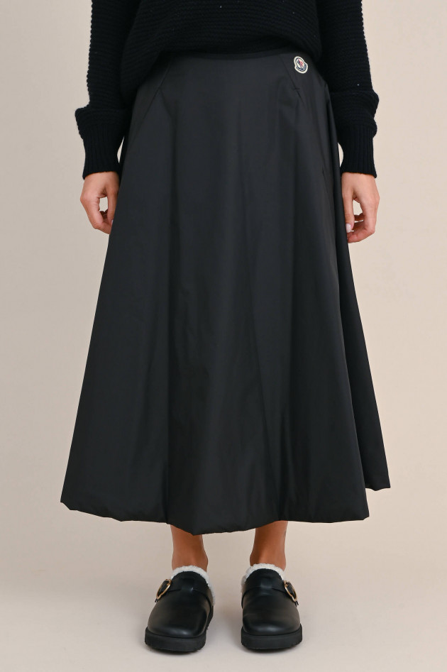Moncler Midi Rock aus Taft in Schwarz