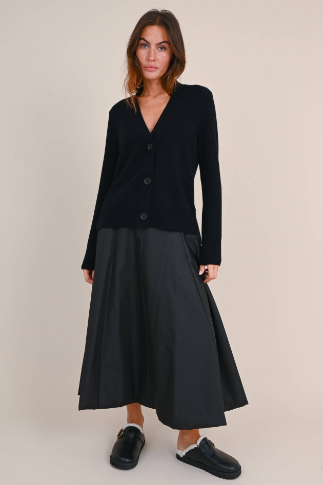 Moncler Midi Rock aus Taft in Schwarz