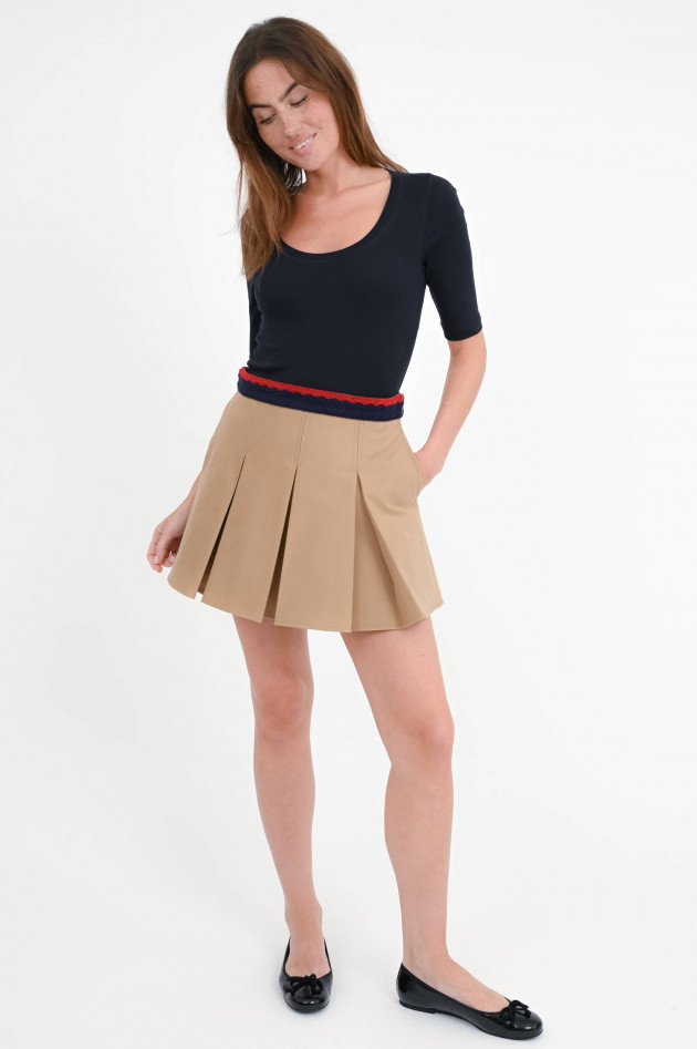 Moncler Mini-Rock mit Kellerfalten in Camel
